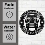Personalized School Bus Metal Sign