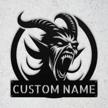 Personalized Screaming Demon Metal Sign