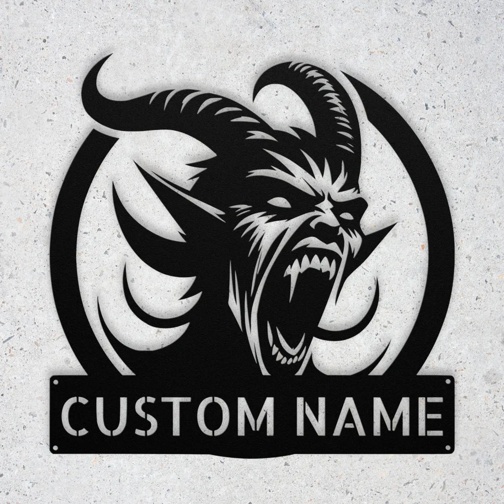 Personalized Screaming Demon Metal Sign Personalized Screaming Demon Metal Sign