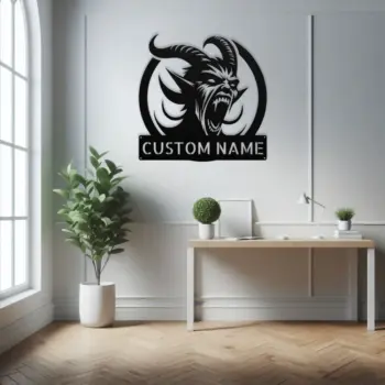 Personalized Screaming Demon Metal Sign