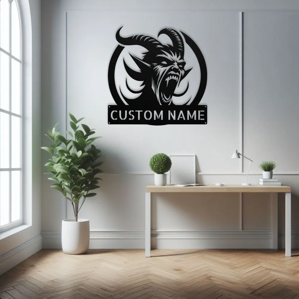 Personalized Screaming Demon Metal Sign Personalized Screaming Demon Metal Sign