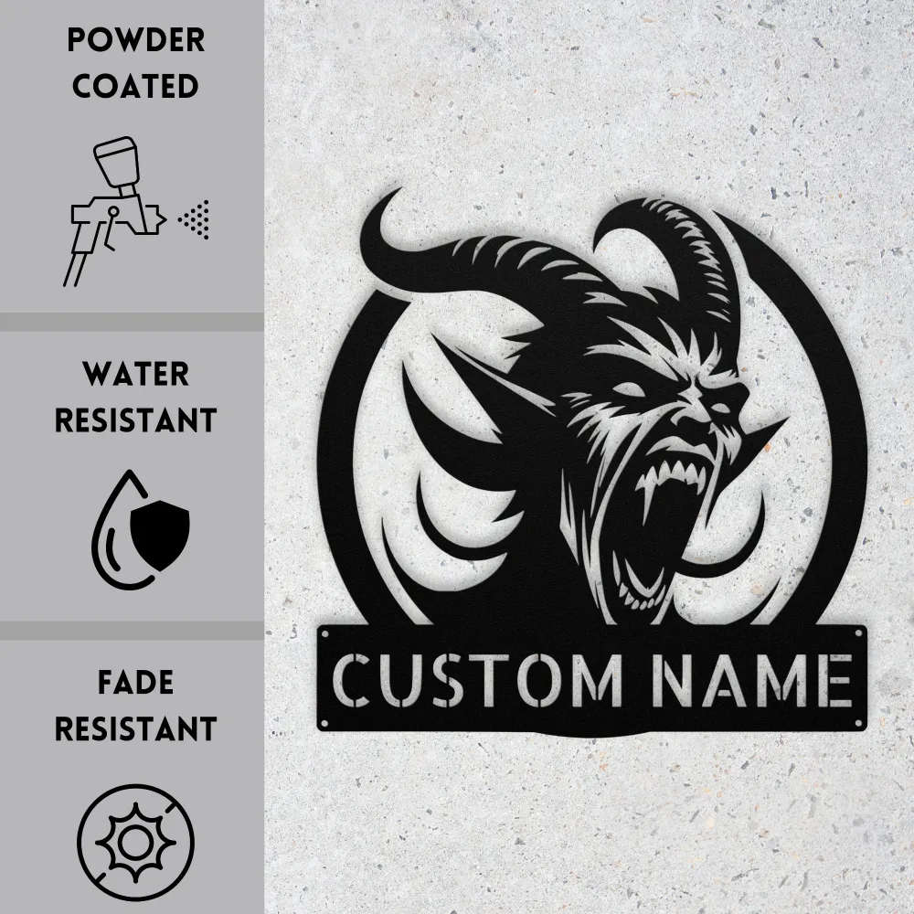 Personalized Screaming Demon Metal Sign Personalized Screaming Demon Metal Sign
