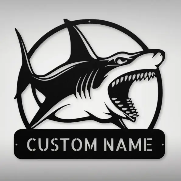 Personalized Shark Metal Sign