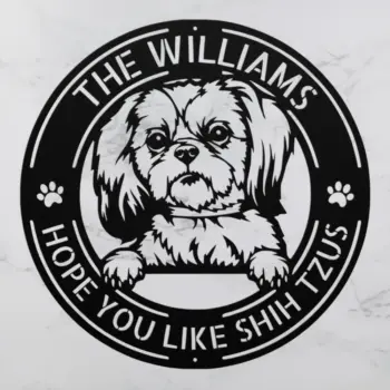 Personalized Shih Tzu Dog Metal Sign