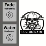 Personalized Skull Mechanic Metal Sign