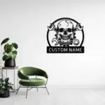 Personalized Skull Mechanic Metal Sign