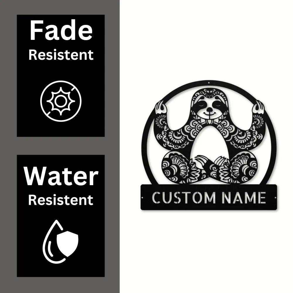 Personalized Sloth Metal Sign Personalized Sloth Metal Sign