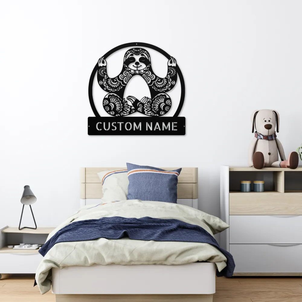 Personalized Sloth Metal Sign Personalized Sloth Metal Sign