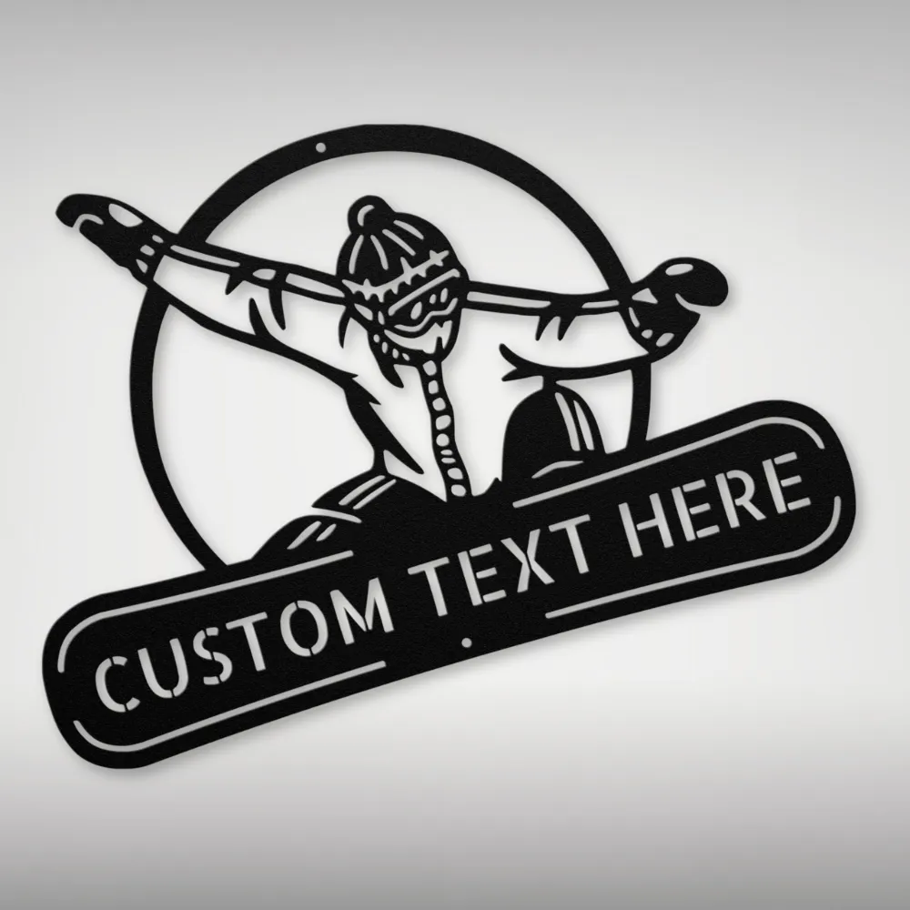 Personalized Snowboard Metal Art Sign Personalized Snowboard Metal Art Sign