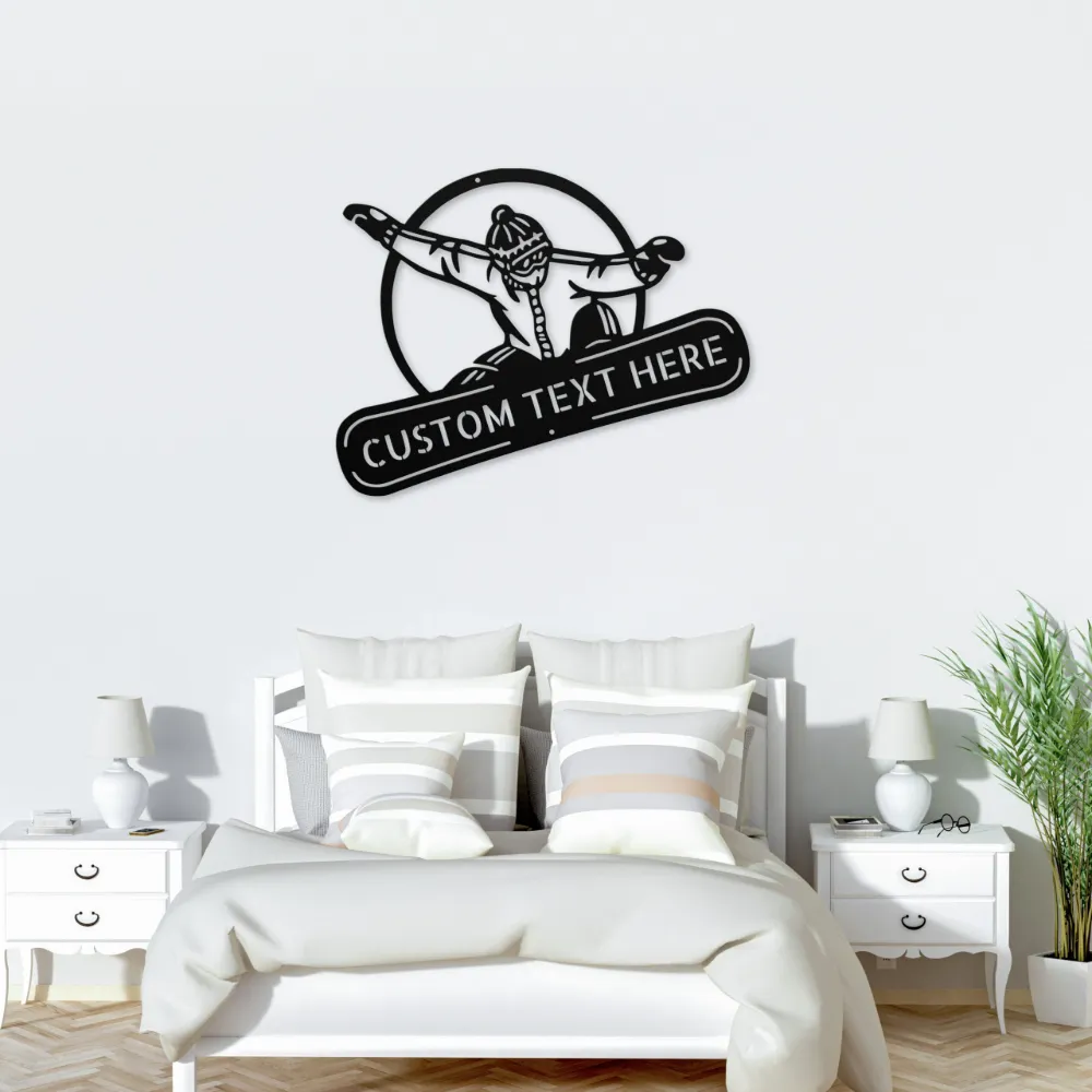 Personalized Snowboard Metal Art Sign Personalized Snowboard Metal Art Sign