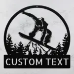 Personalized Snowboard Metal Sign