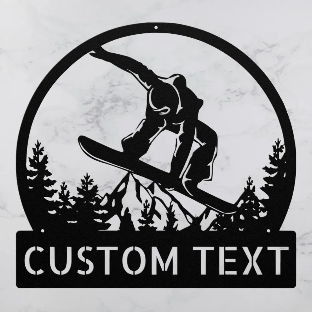 Personalized Snowboard Metal Sign Personalized Snowboard Metal Sign