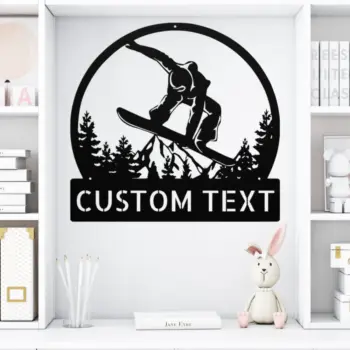Personalized Snowboard Metal Sign