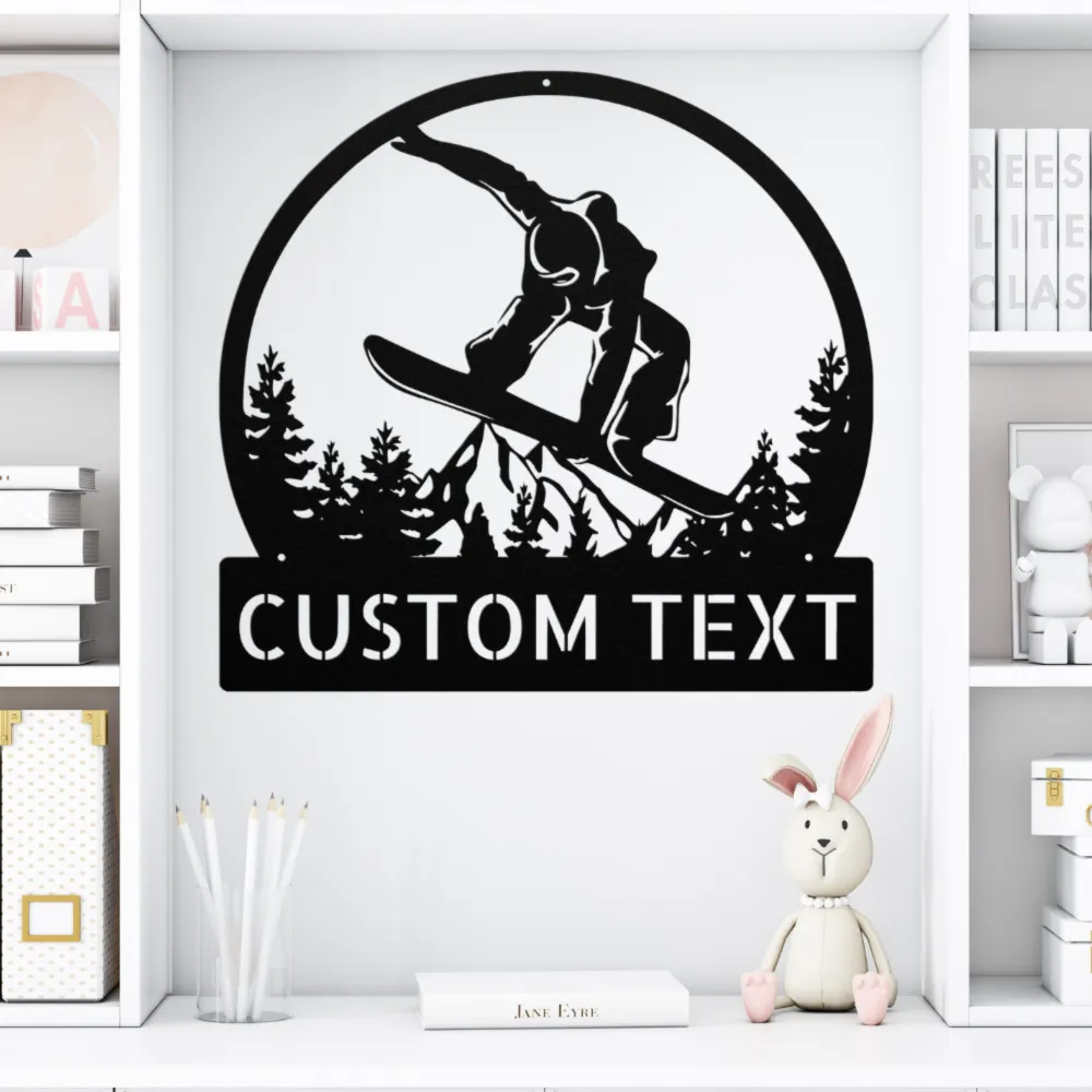 Personalized Snowboard Metal Sign Personalized Snowboard Metal Sign