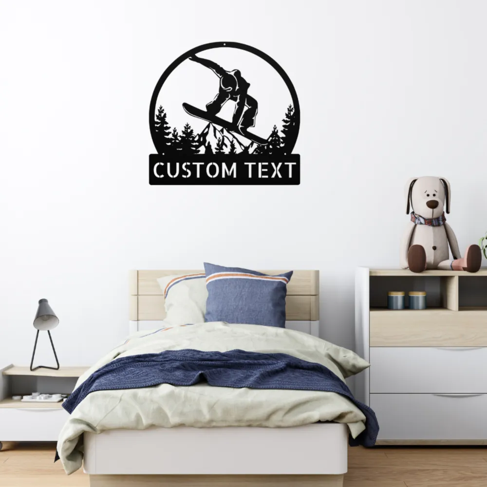 Personalized Snowboard Metal Sign Personalized Snowboard Metal Sign