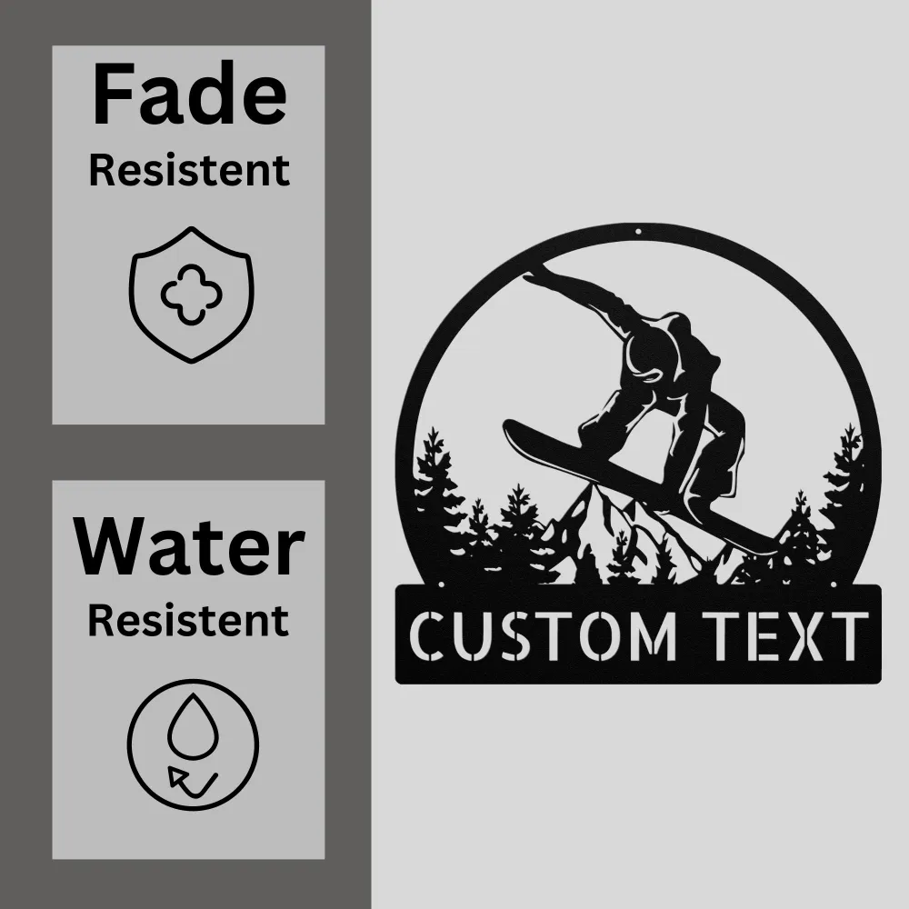 Personalized Snowboard Metal Sign Personalized Snowboard Metal Sign