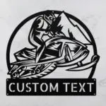 Personalized Snowmobile Metal Sign