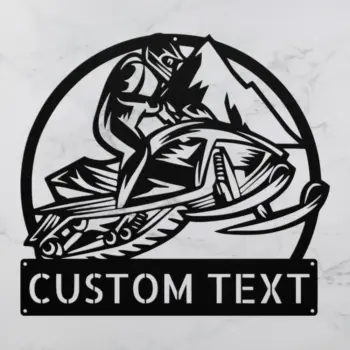 Personalized Snowmobile Metal Sign