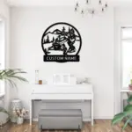 Personalized Snowmobile Scene Metal Sign