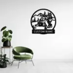 Personalized Snowmobile Scene Metal Sign