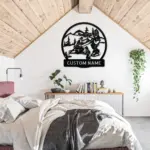 Personalized Snowmobile Scene Metal Sign