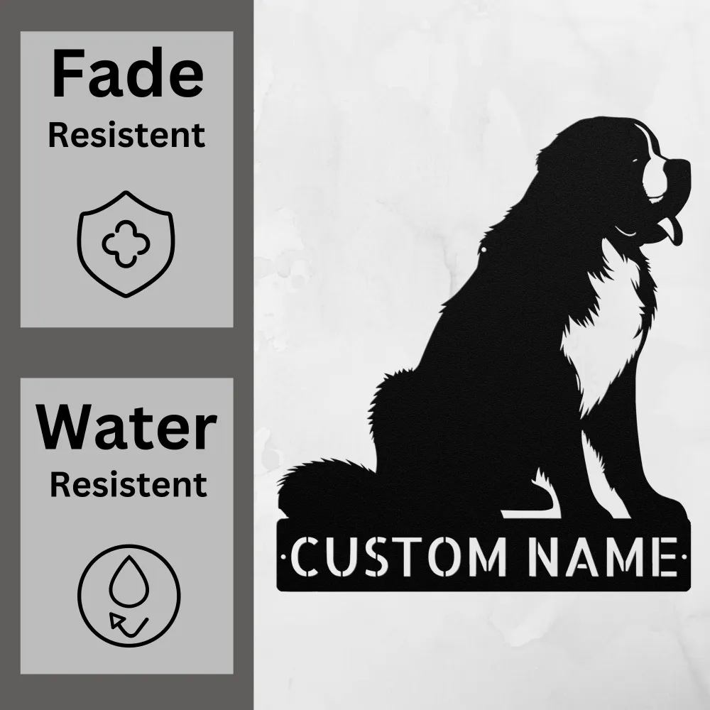 Personalized St Bernard Dog Metal Sign Personalized St Bernard Dog Metal Sign