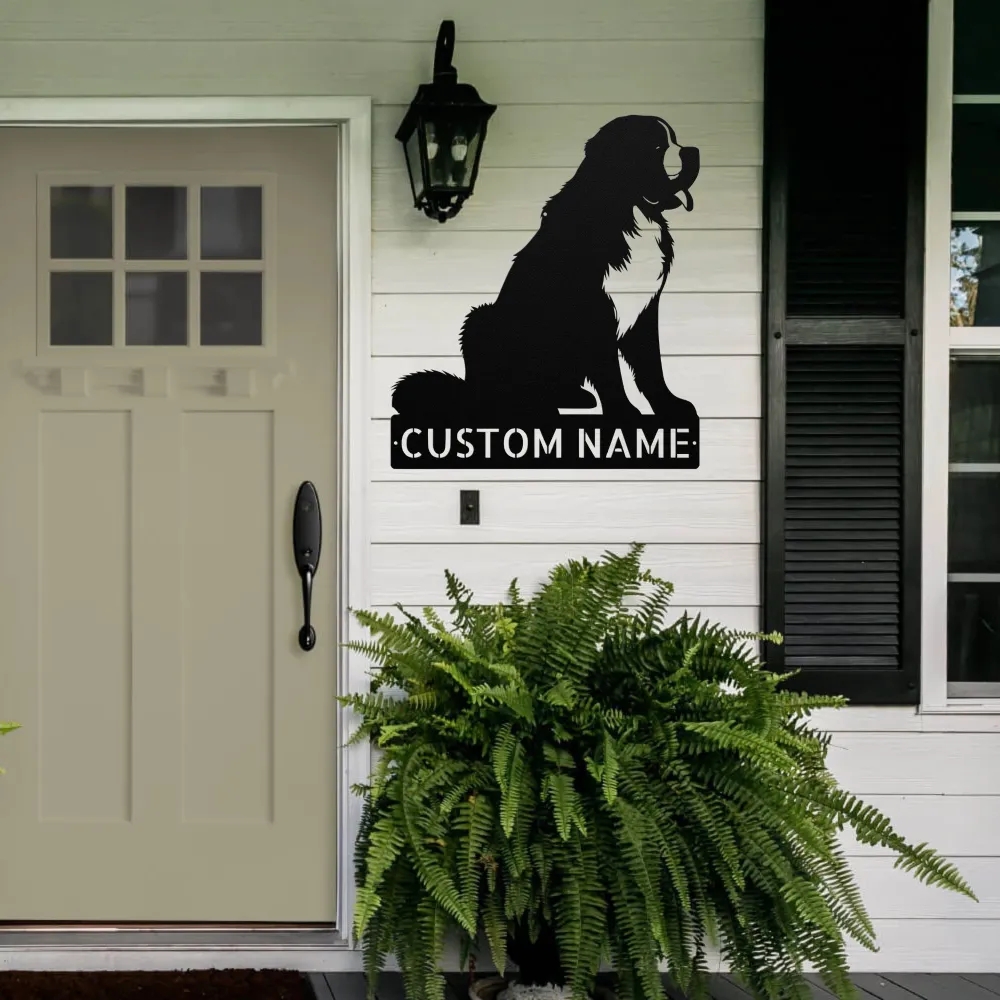 Personalized St Bernard Dog Metal Sign Personalized St Bernard Dog Metal Sign