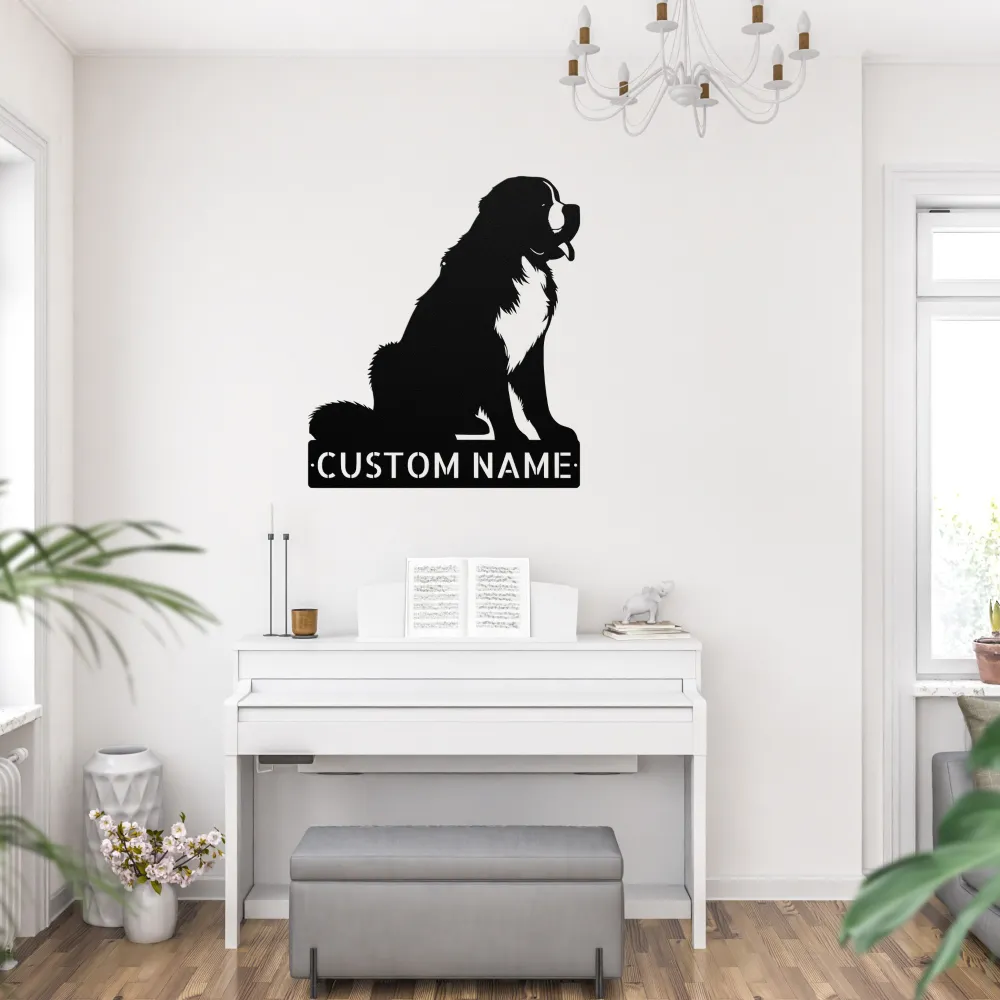 Personalized St Bernard Dog Metal Sign Personalized St Bernard Dog Metal Sign