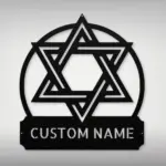 Personalized Star Of David Metal Sign