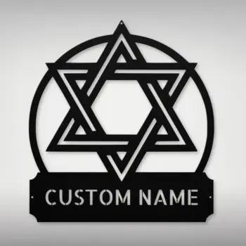 Personalized Star Of David Metal Sign