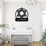 Personalized Star Of David Metal Sign