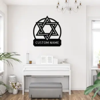 Personalized Star Of David Metal Sign
