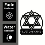 Personalized Star Of David Metal Sign