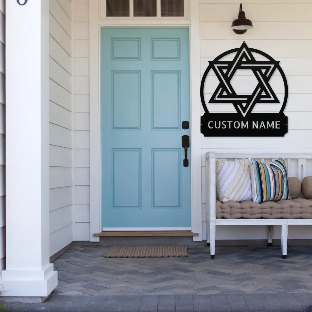 Personalized Star Of David Metal Sign Personalized Star Of David Metal Sign