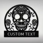 Personalized Sugar Skull Metal Sign