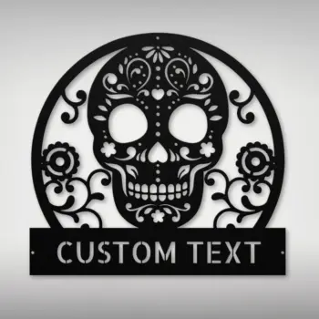Personalized Sugar Skull Metal Sign