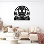 Personalized Sugar Skull Metal Sign