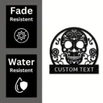 Personalized Sugar Skull Metal Sign
