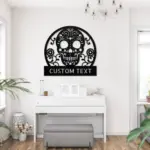 Personalized Sugar Skull Metal Sign