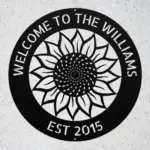 Personalized Sunflower Metal Art Sign