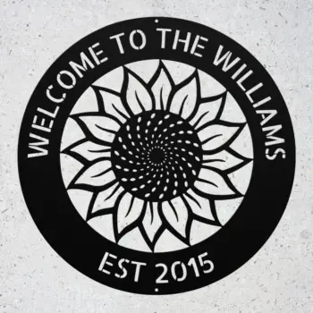 Personalized Sunflower Metal Art Sign