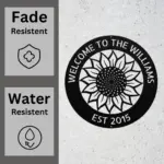 Personalized Sunflower Metal Art Sign