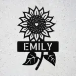 Personalized Sunflower Metal Sign