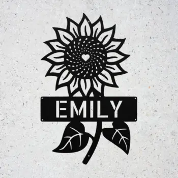 Personalized Sunflower Metal Sign