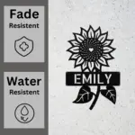 Personalized Sunflower Metal Sign