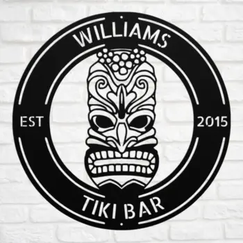 Personalized Tiki Bar Metal Sign