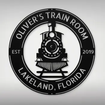Personalized Train Front Metal Sign