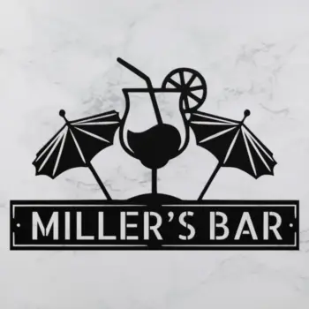 Personalized Tropical Bar Metal Sign