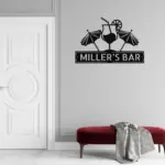Personalized Tropical Bar Metal Sign
