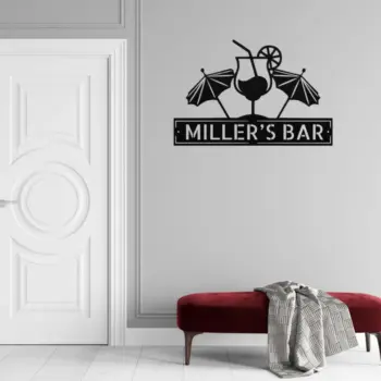 Personalized Tropical Bar Metal Sign